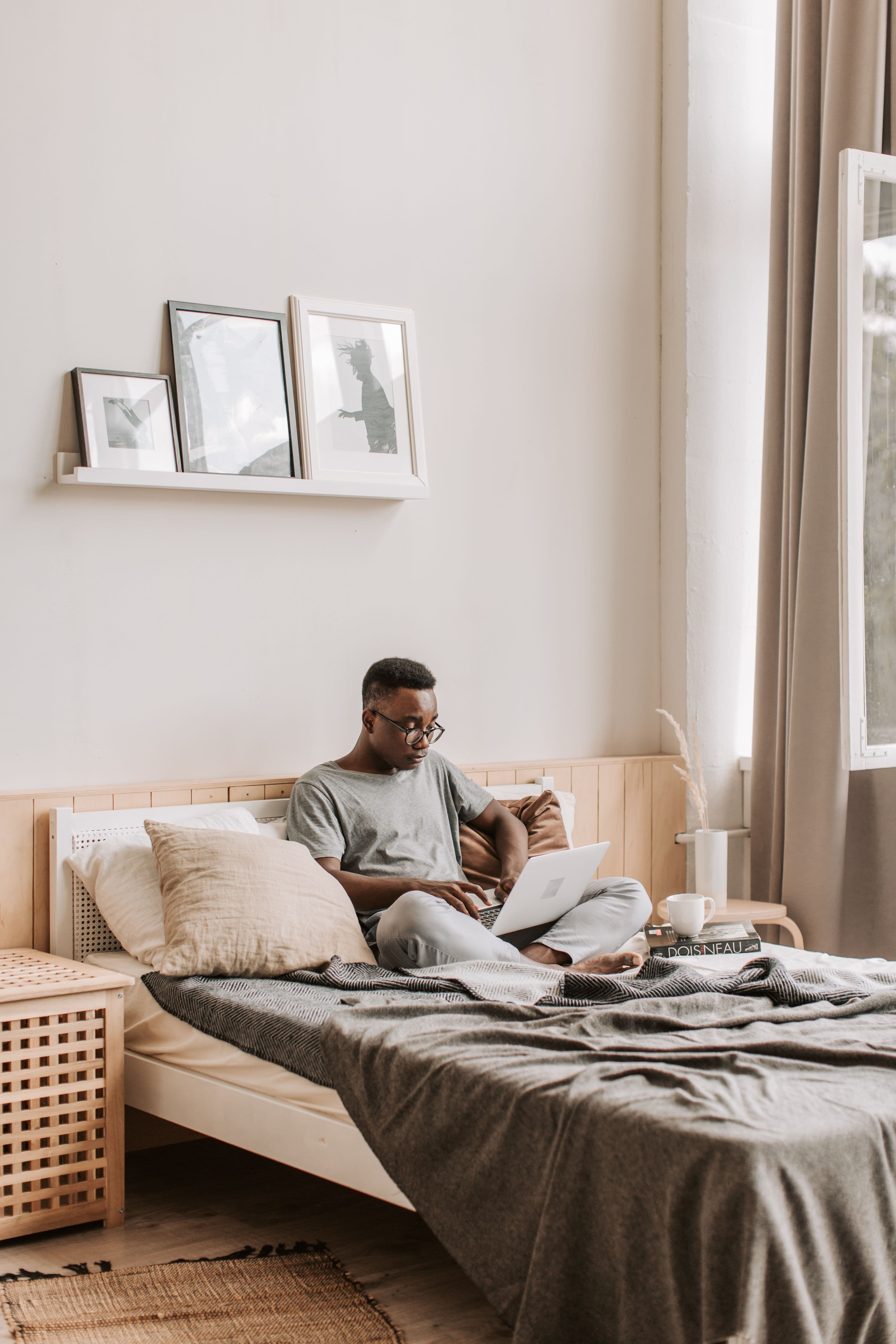 Student in their room — portrait, warm light